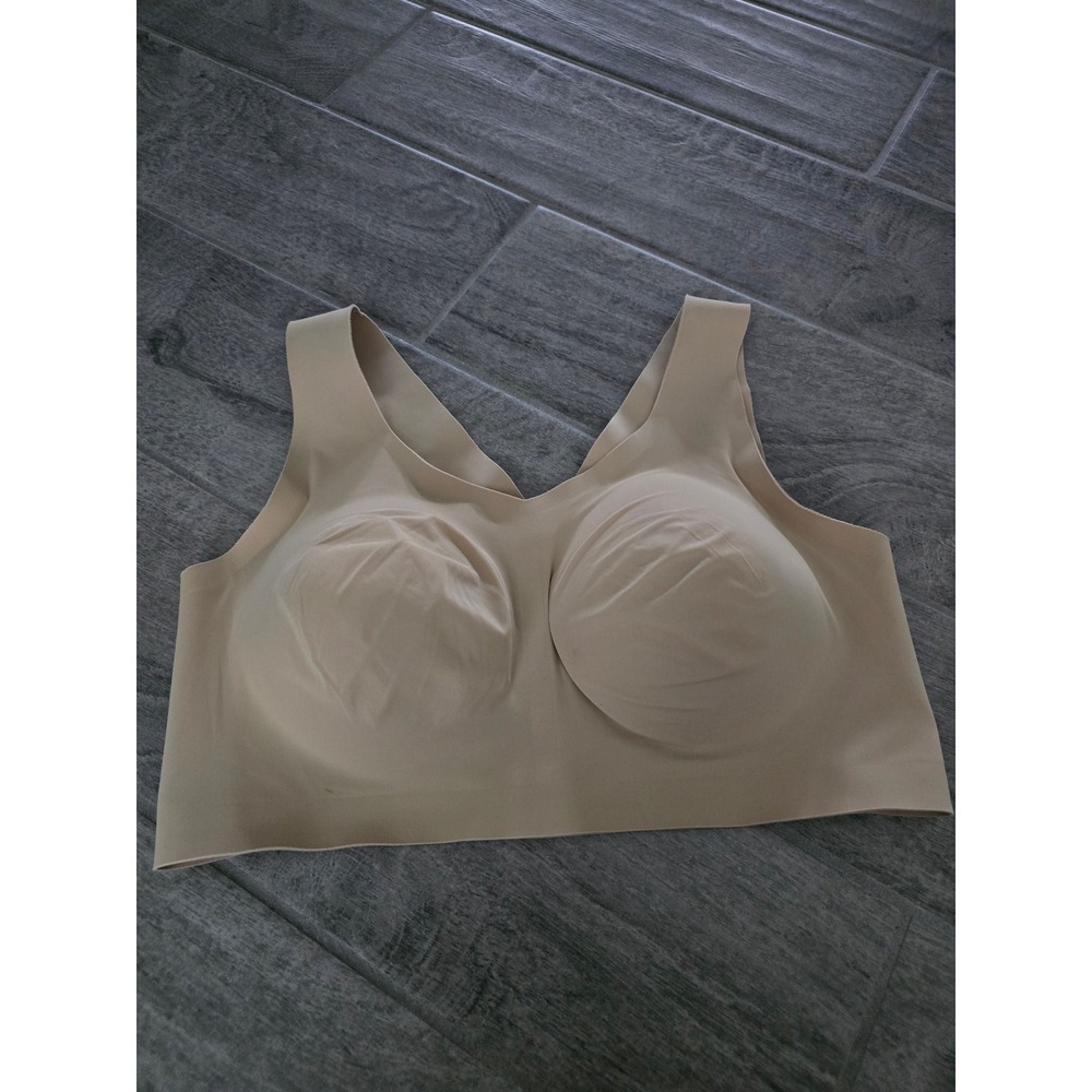 Evelyn & Bobbie The Defy Bra Beige Wireless Seamless Bralette XL EB Core Support